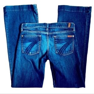 7 For All Mankind Dojo Stretch Flare Medium Wash Denim Jeans 29